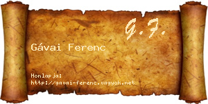 Gávai Ferenc névjegykártya