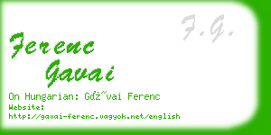 ferenc gavai business card